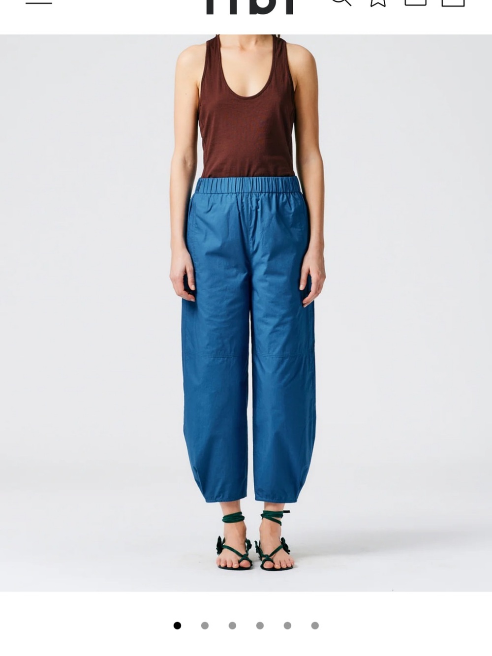 Tibi Vintage Cotton Pull-On Sculpted Jogger in Blue